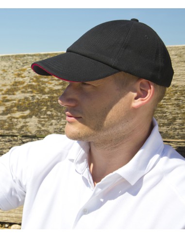 RES-RC024-Casquette en coton brossé robuste de profil bas avec visière en sandwich